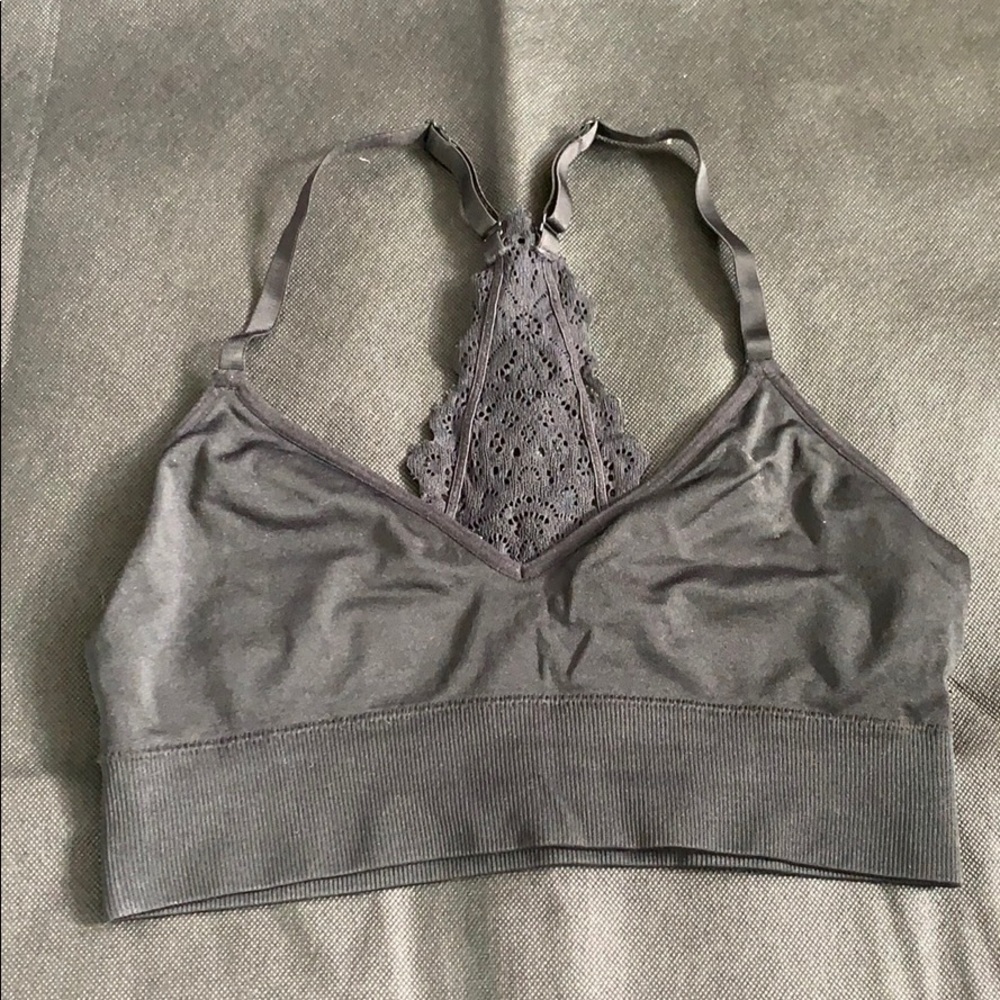 BLACK LACE BACK BRALETTE BRA SMALL